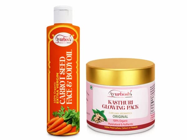 Ayurboshi Radiant Skin Combo – Kasthuri Glow Pack + Carrot Seed Oil