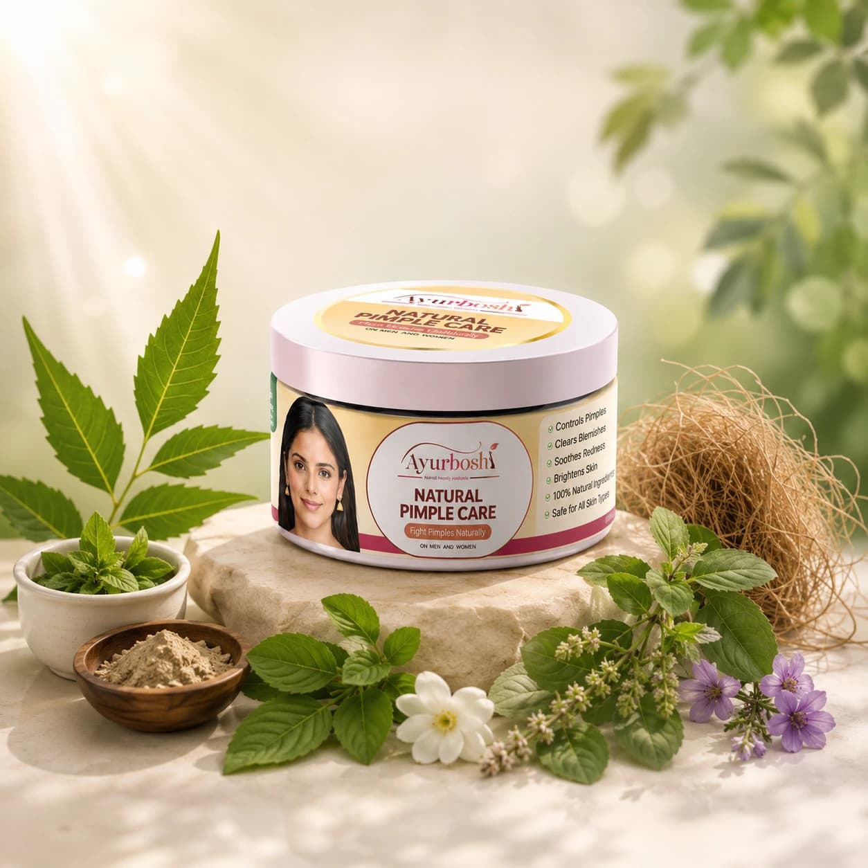 Ayurboshi Natural Pimple Care – 100g | Natural Ayurvedic Formula for Clear, Glow