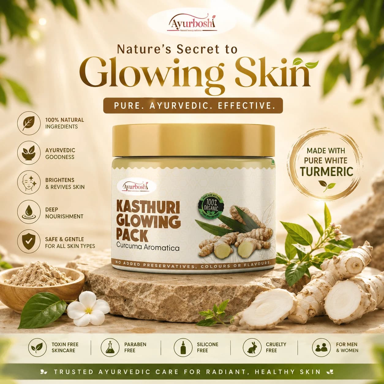 Ayurboshi Kasthuri Glow Herbal Face Pack